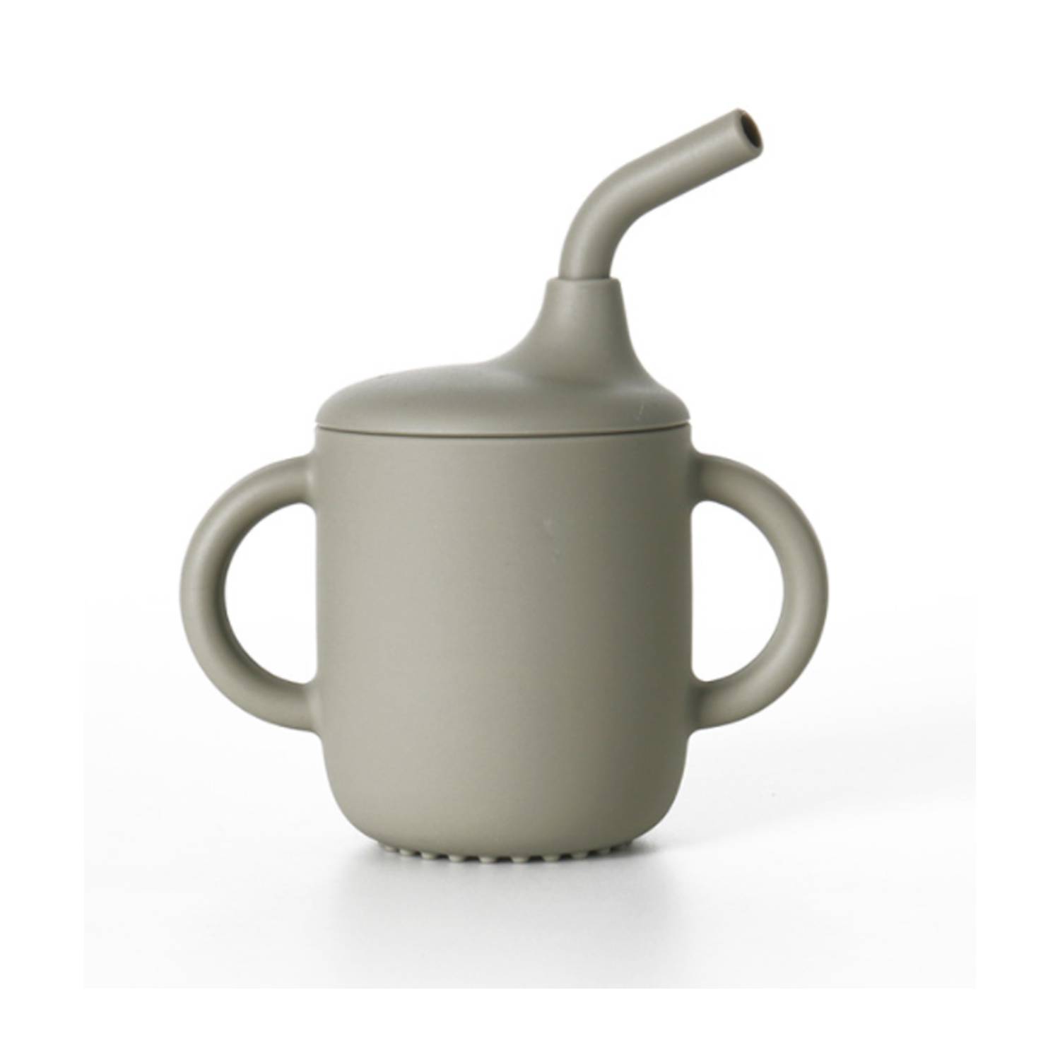 Baby Silicone Drinking Training Cup W/ Handles & Straw 5