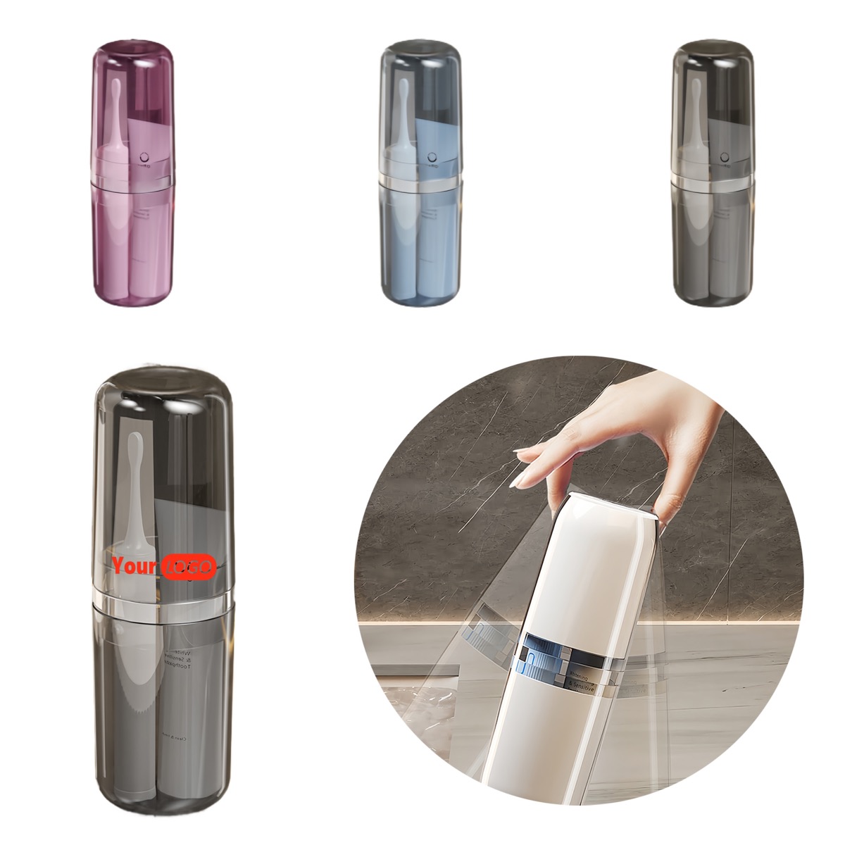 Travel Storage Integrated Mouthwash Toothbrush Cup 3