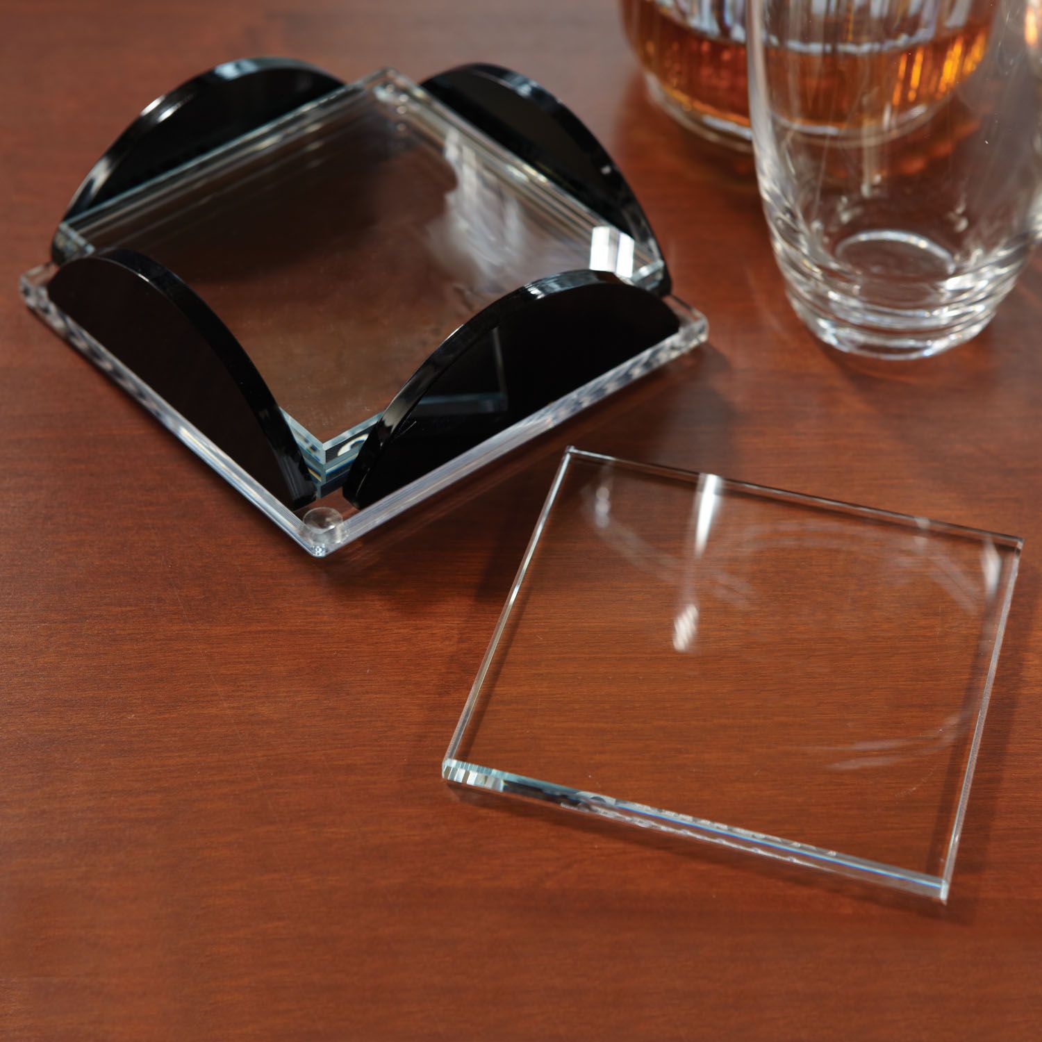 Square Glass Coaster Set 3