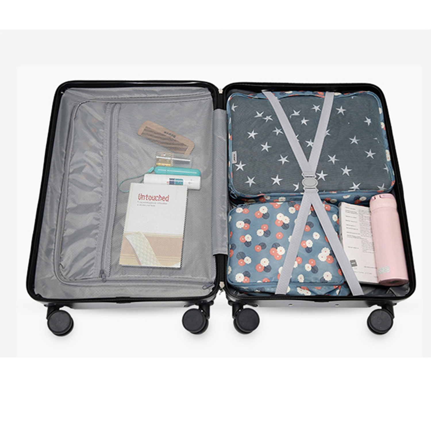 Pc Hard Shell Suitcase With Charger Built In Usb Port 3