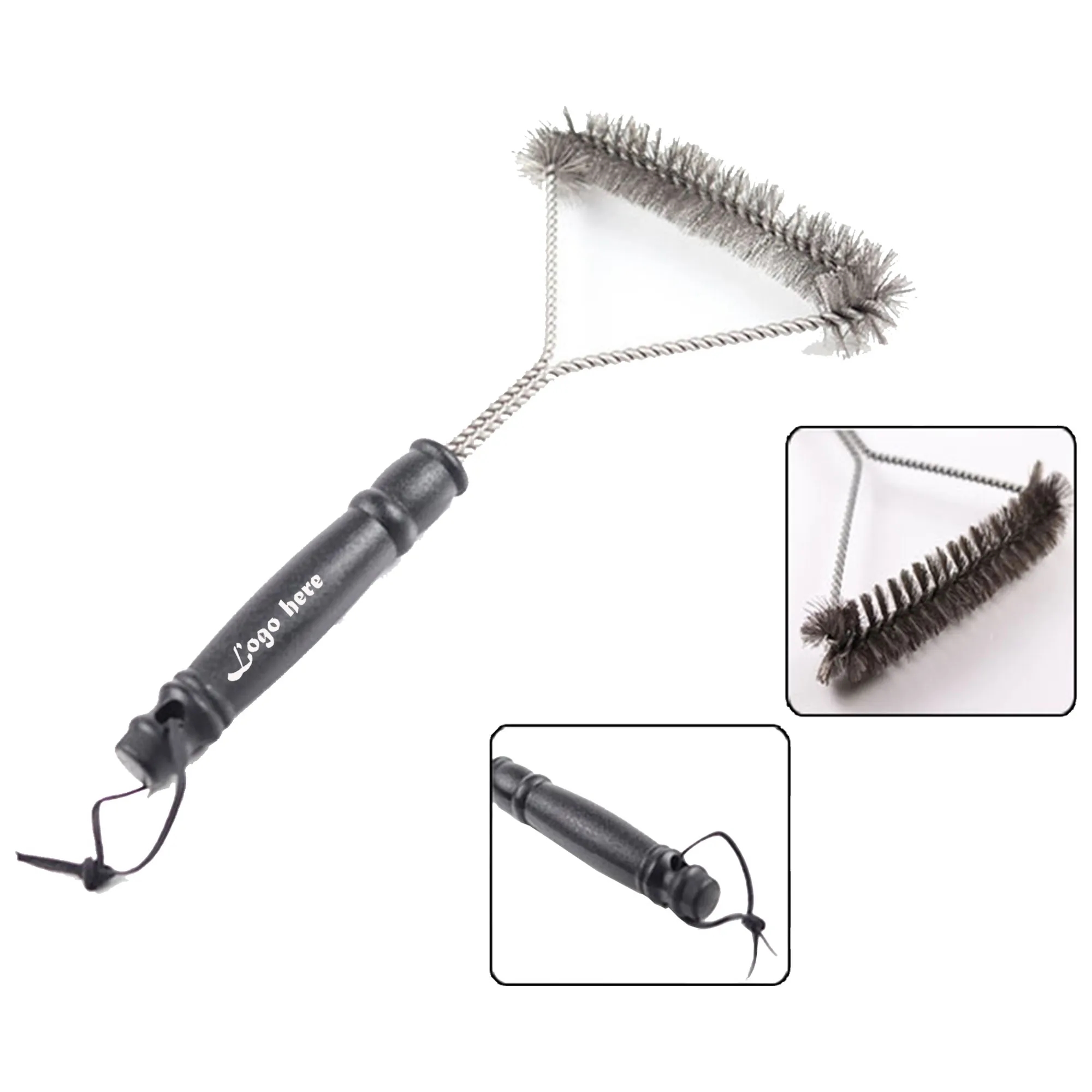 12" Three-Sided Grill Brush