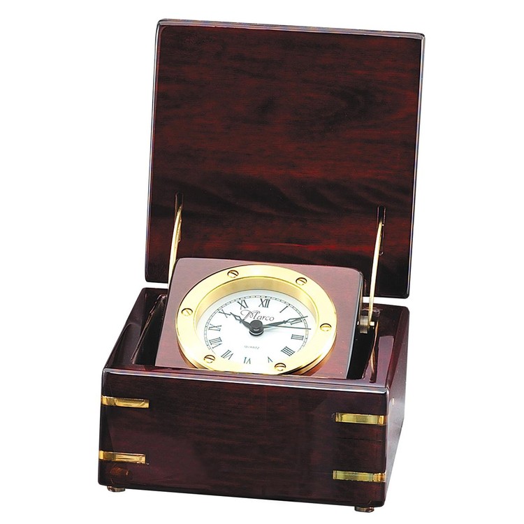 Elegant Rosewood Desk Clock