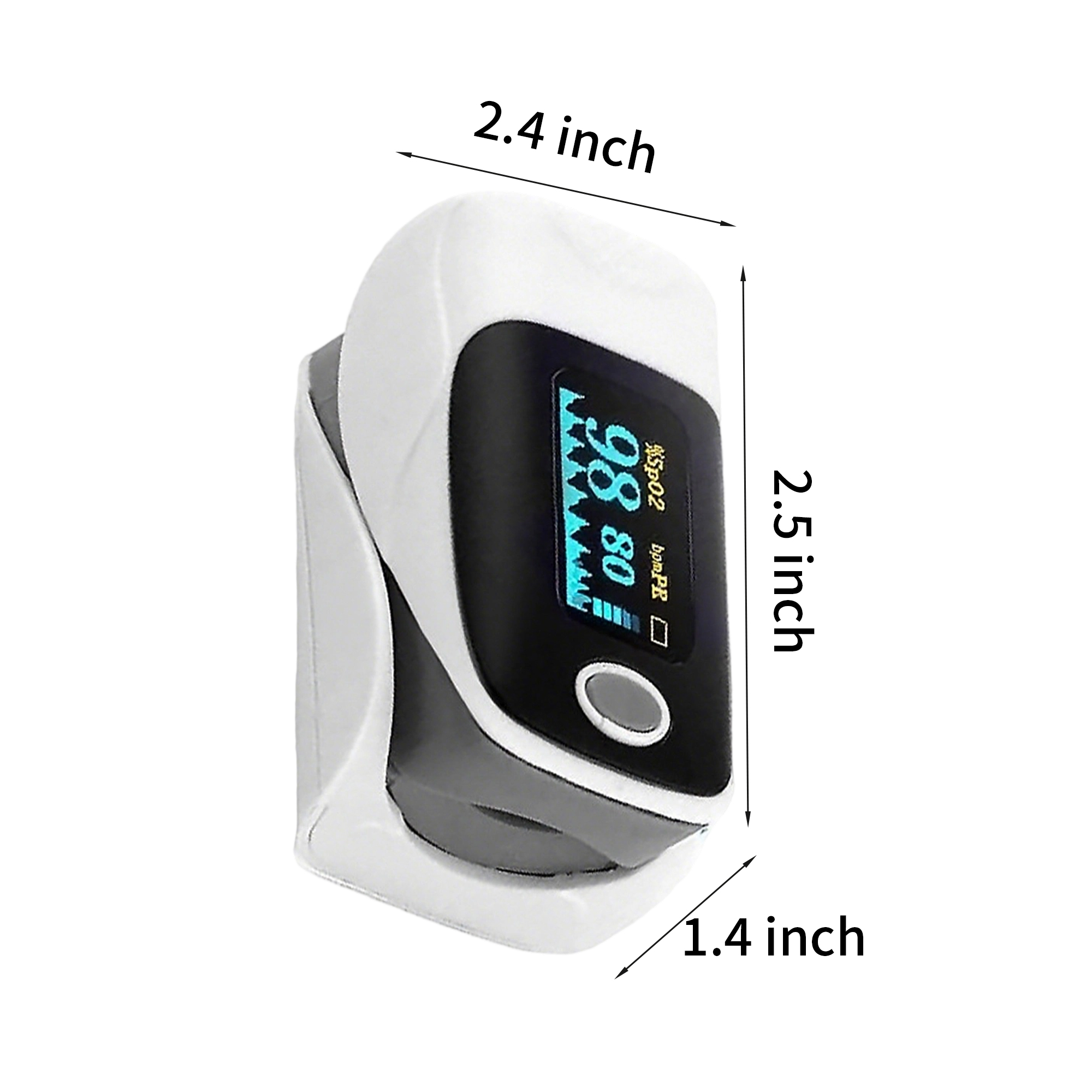 Finger Pulse Oxygen Monitor With Bar Graph 2.5" By 1.4" By 2.4" 5