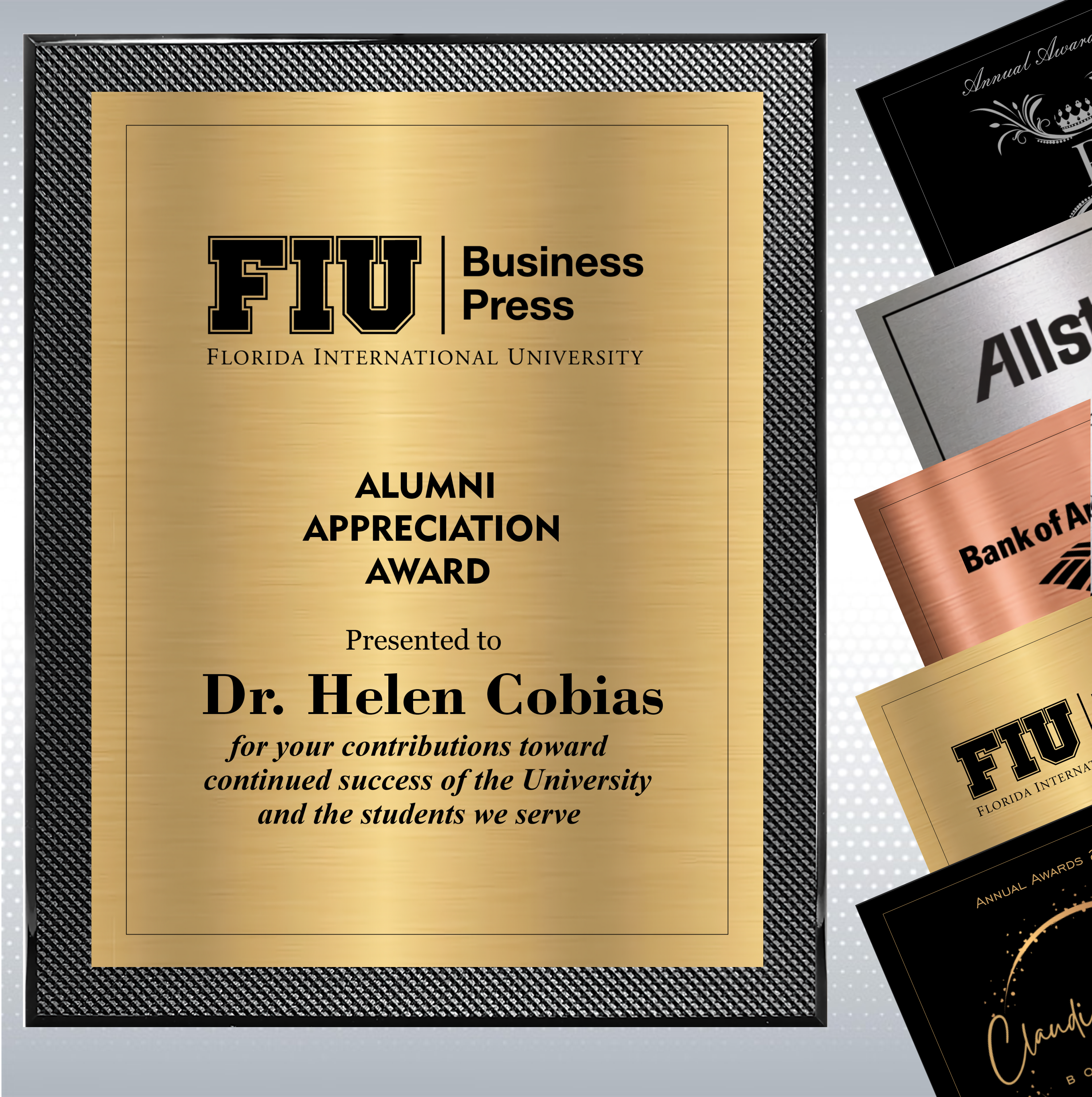 Piano Carbon Fiber Finish Plaque w/Choice of Single Plate 5