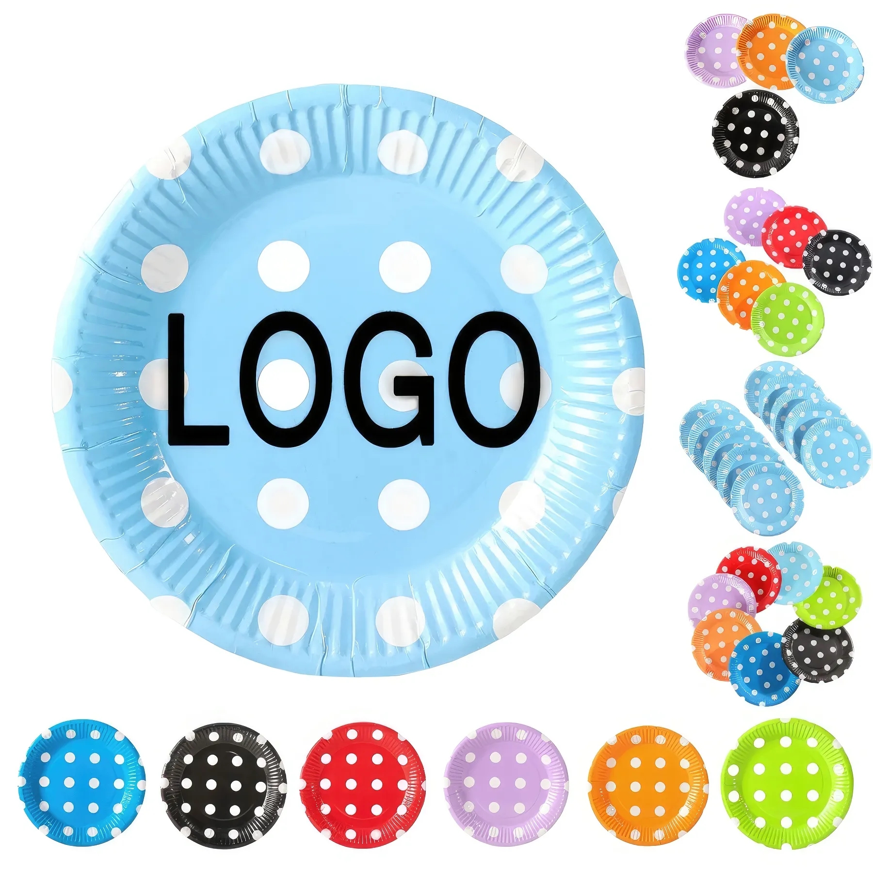 7" Disposable Party Picnic Salad Dessert Paper Plate 3