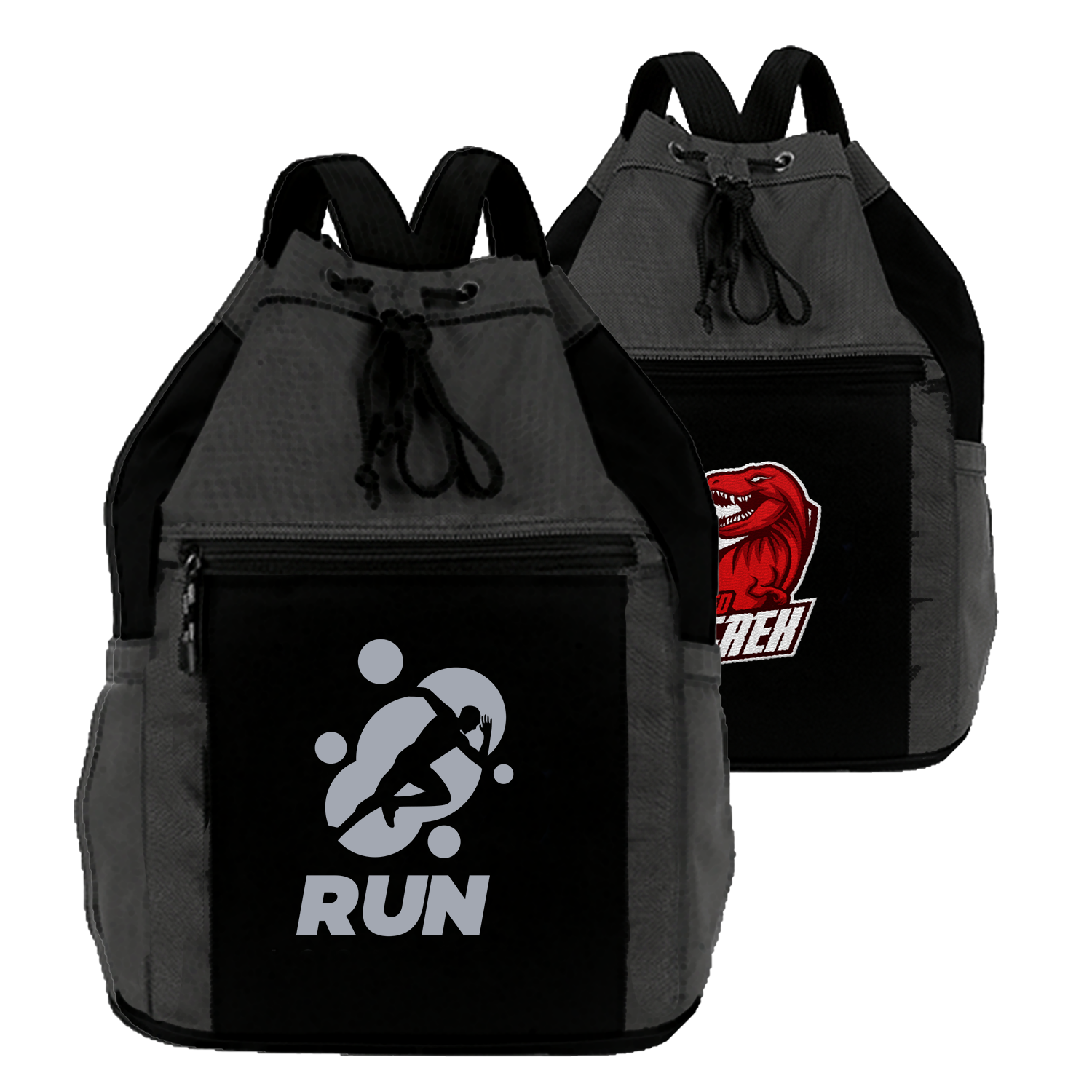 Premium 1200D Vibrant Fusion Sport Drawstring Backpack (14" x 18" x 7.5") 2