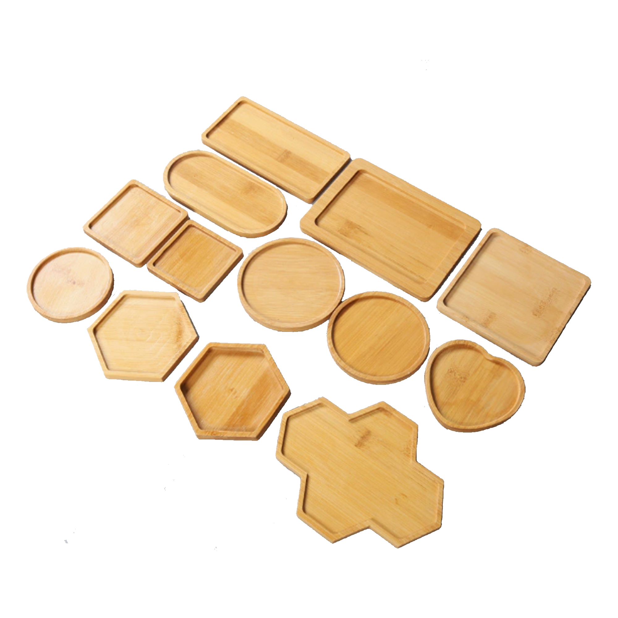 Flower Pot Tray Ceramic Cup Bamboo Mat 2
