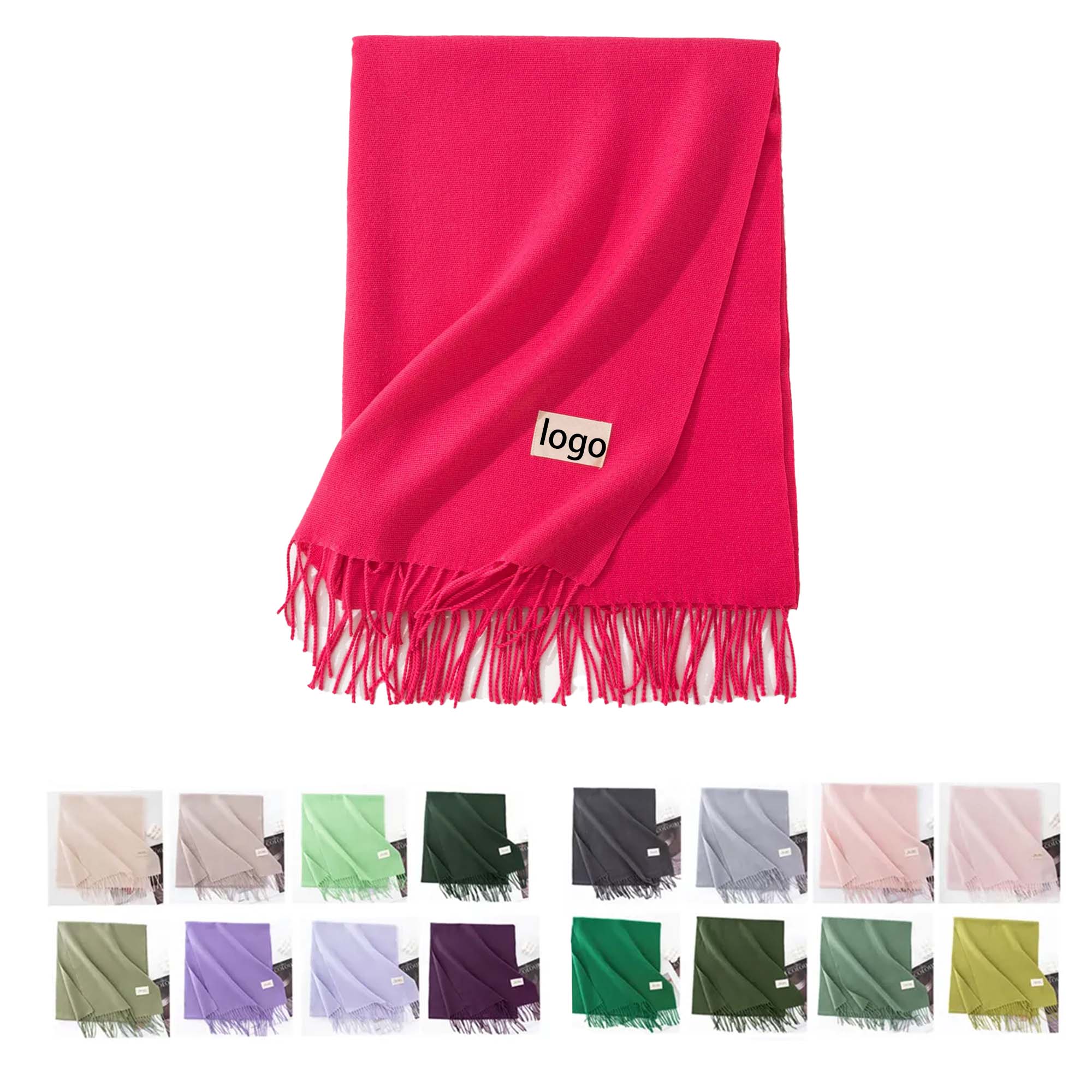 Winter Polyester Solid Color Scarf 3