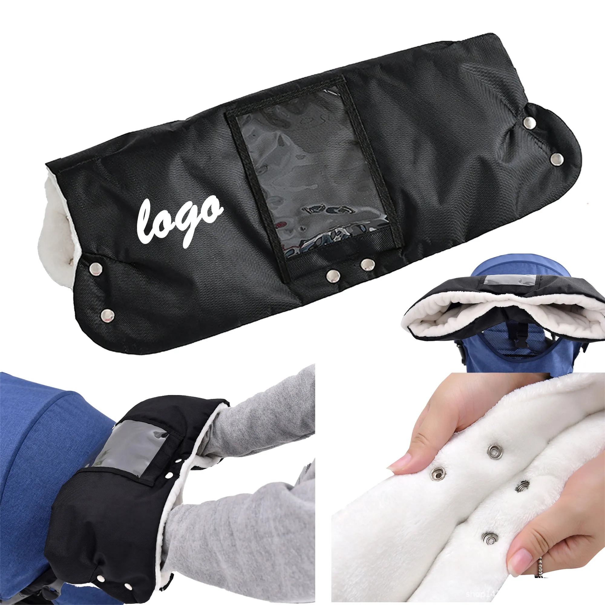 MOQ 10 Baby Stroller Warm Gloves Touch Screen Pocket 3