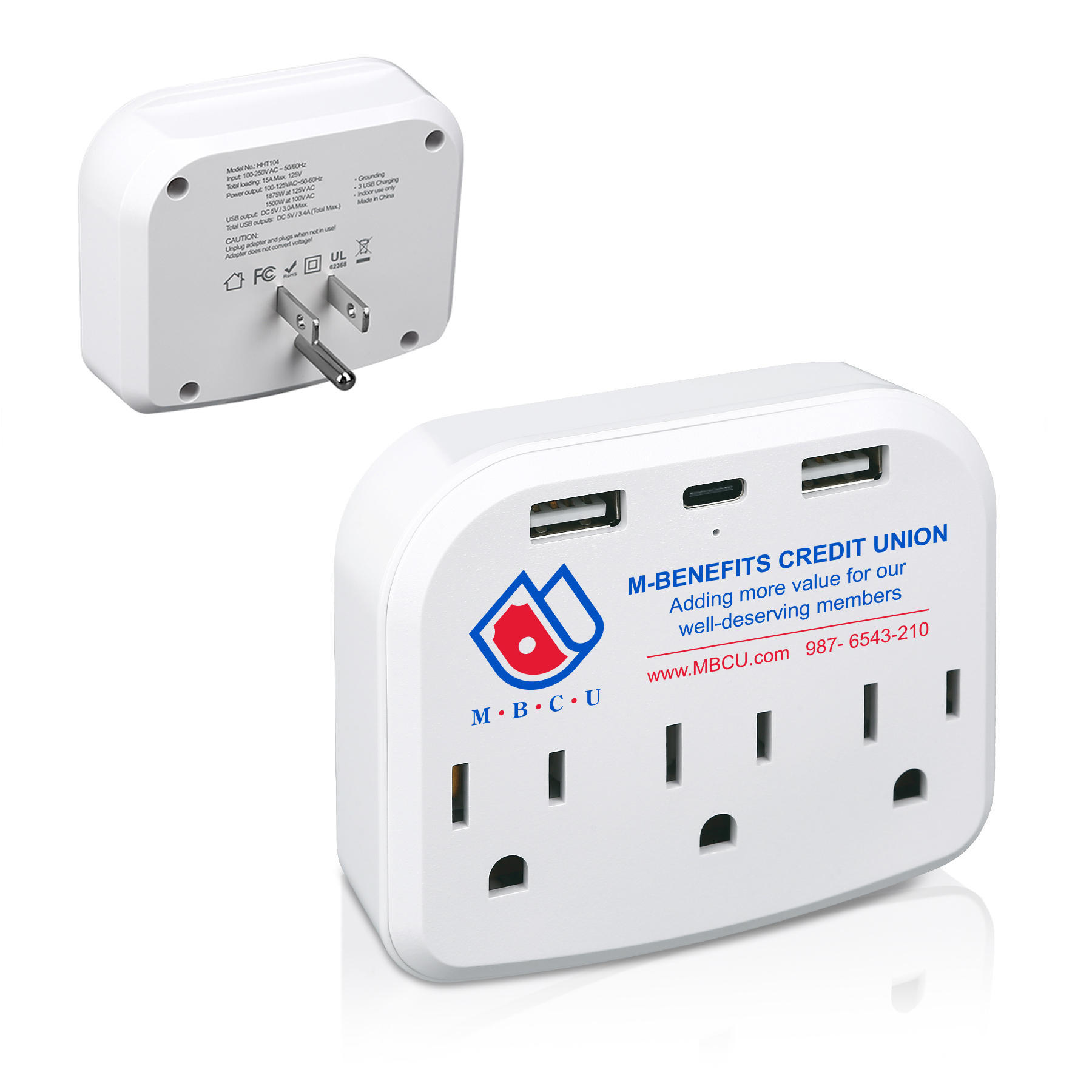 6-In-1 Multi USB Wall Outlet Extender 6