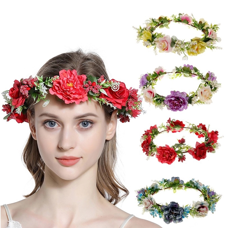 Artificial Flower Wreath Headband 2