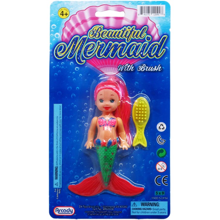 Beautiful Mermaid Doll with Brush 4.5" 1