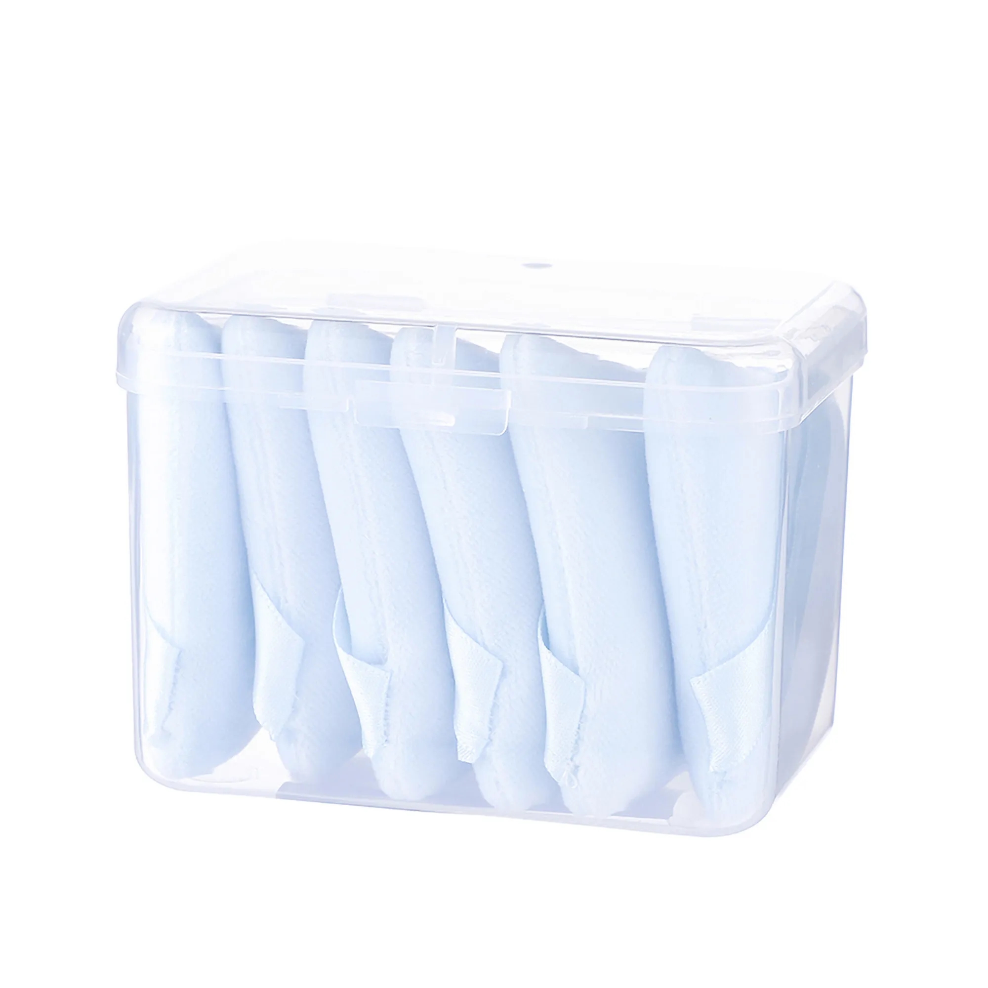 6PCS Triangle Powder Puffs Soft Velour Makeup with Case 10
