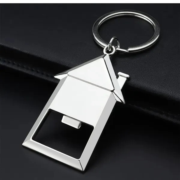 House Shaped Metal Bottle Opener Keychain - MOQ50 Quantity 4