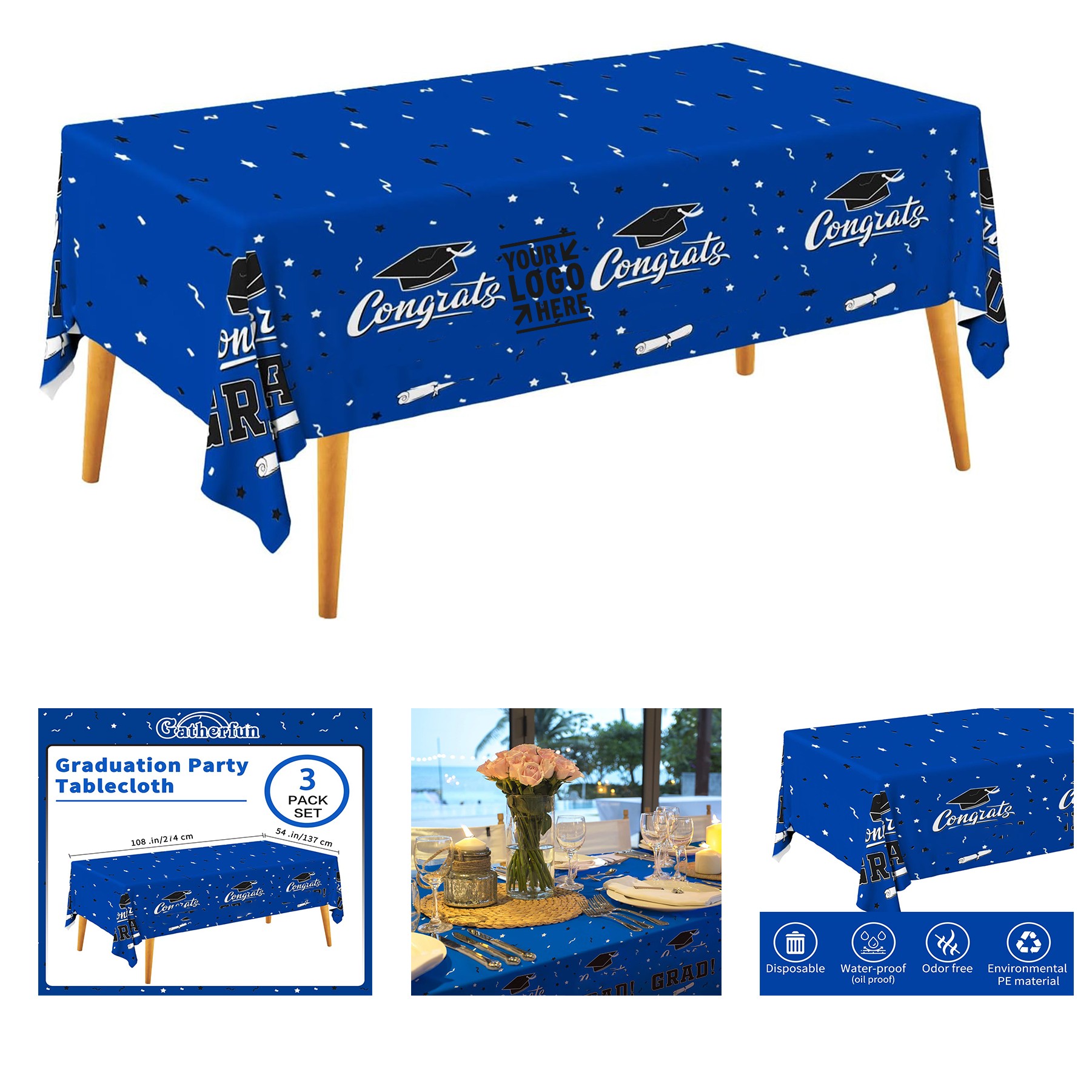 Graduation Gongrats Grad Tablecover Table Cloth 2