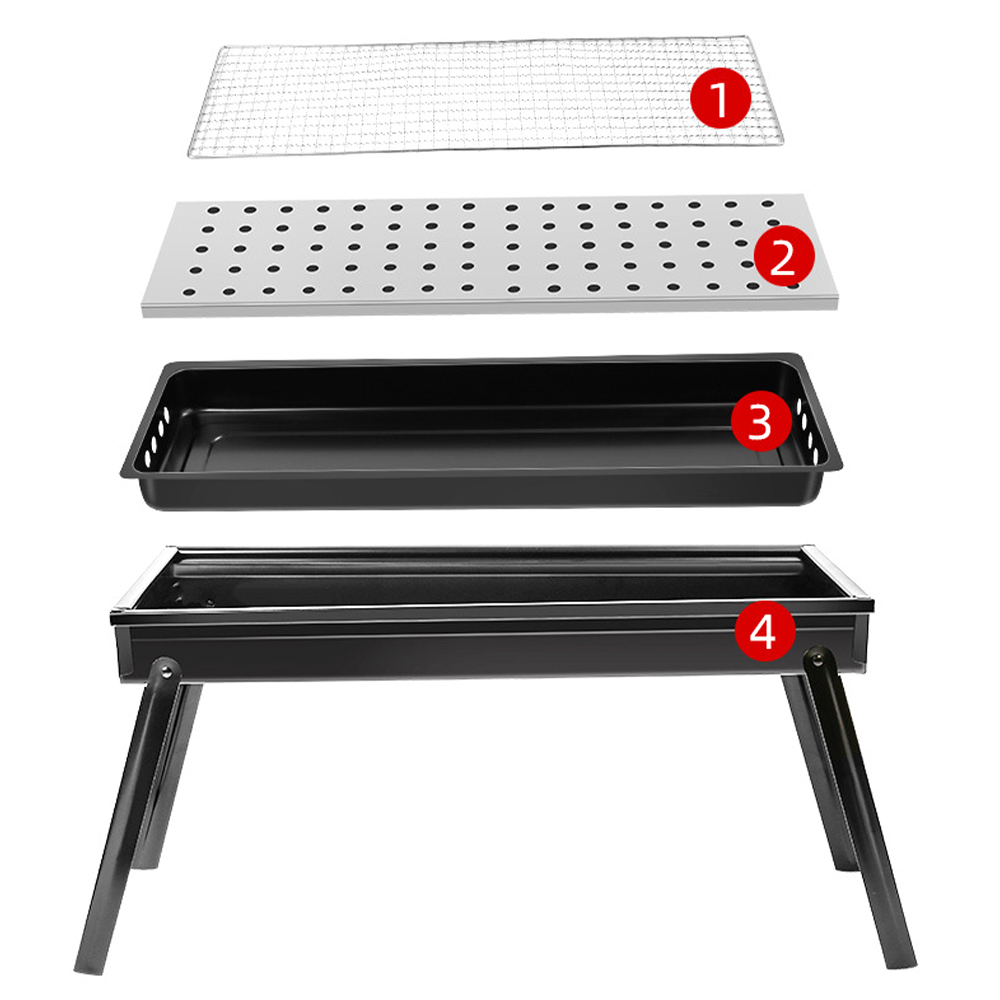 Extra Thick Large Outdoor Barbecue Portable Grill 2