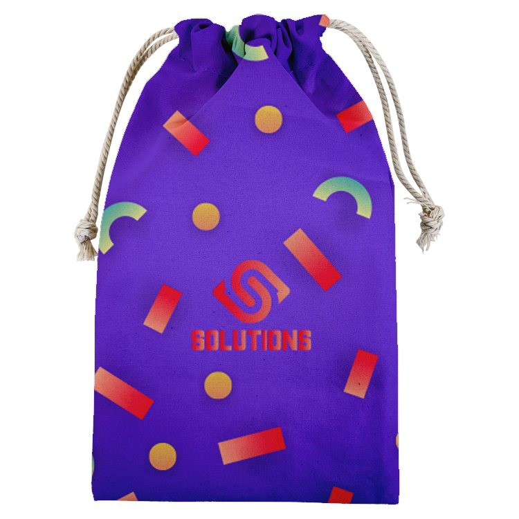 Tall Vibrant Cotton Drawstring Pouch 2