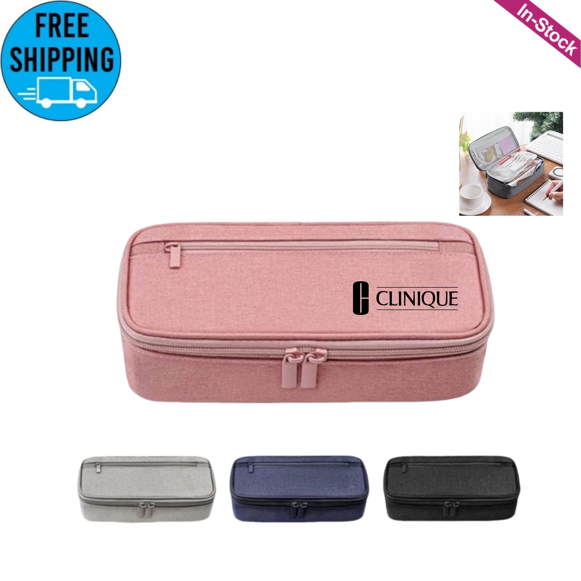 Large Capacity Pencil Pouch with Zipper Compartments 5