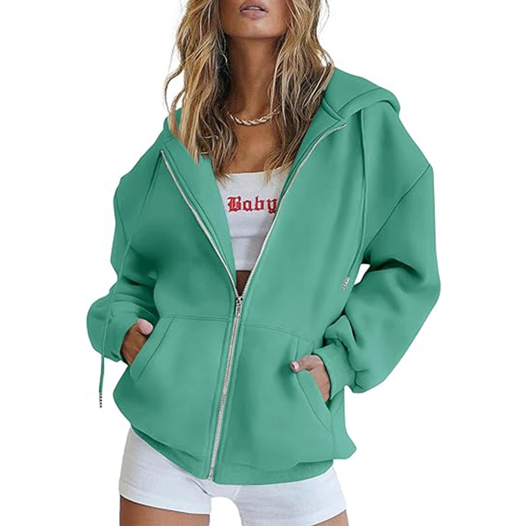 Casual Zip Up Long Sleeve Hoodie Jacket 15