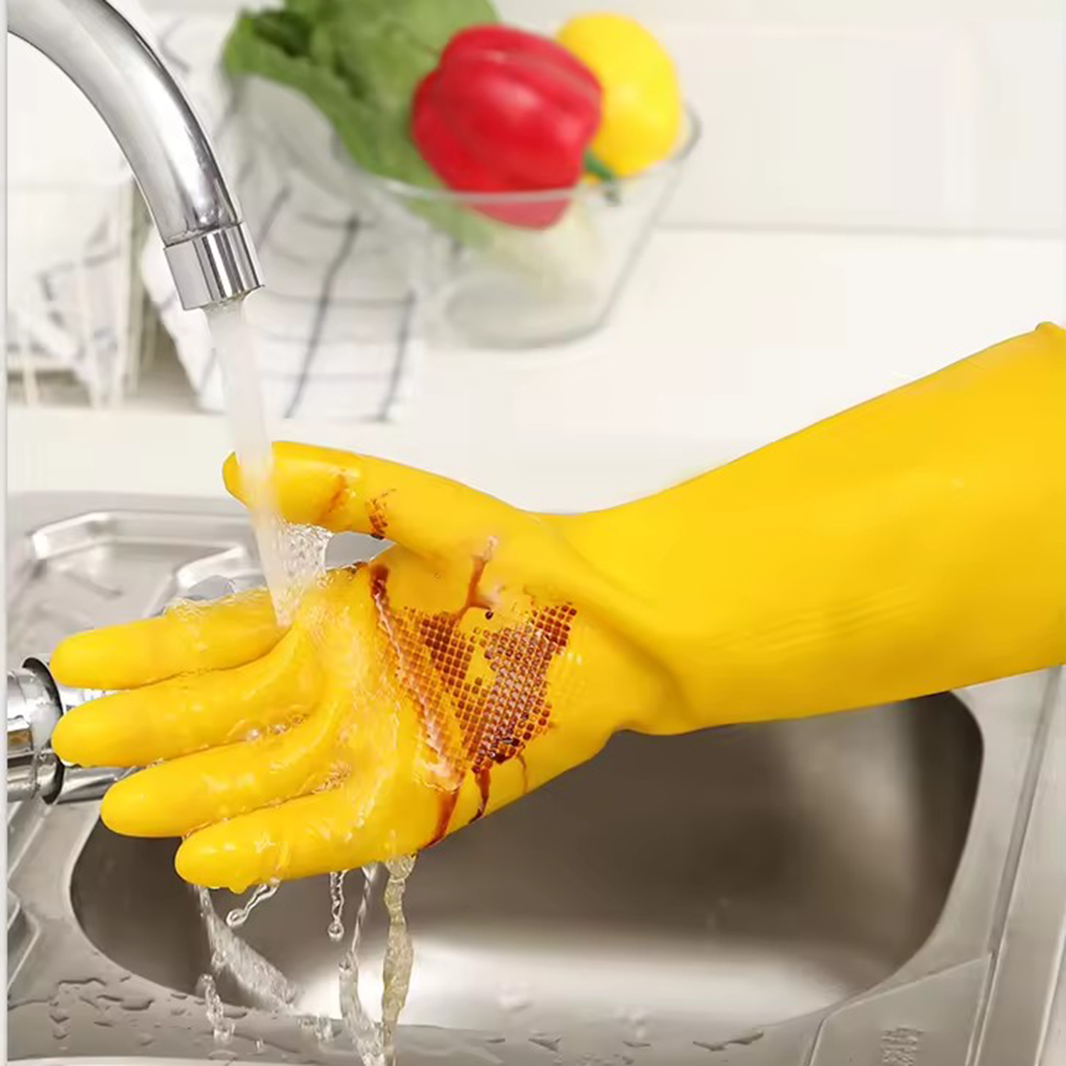 Kitchen Latex Rubber Waterproof Cleaning Gloves 5