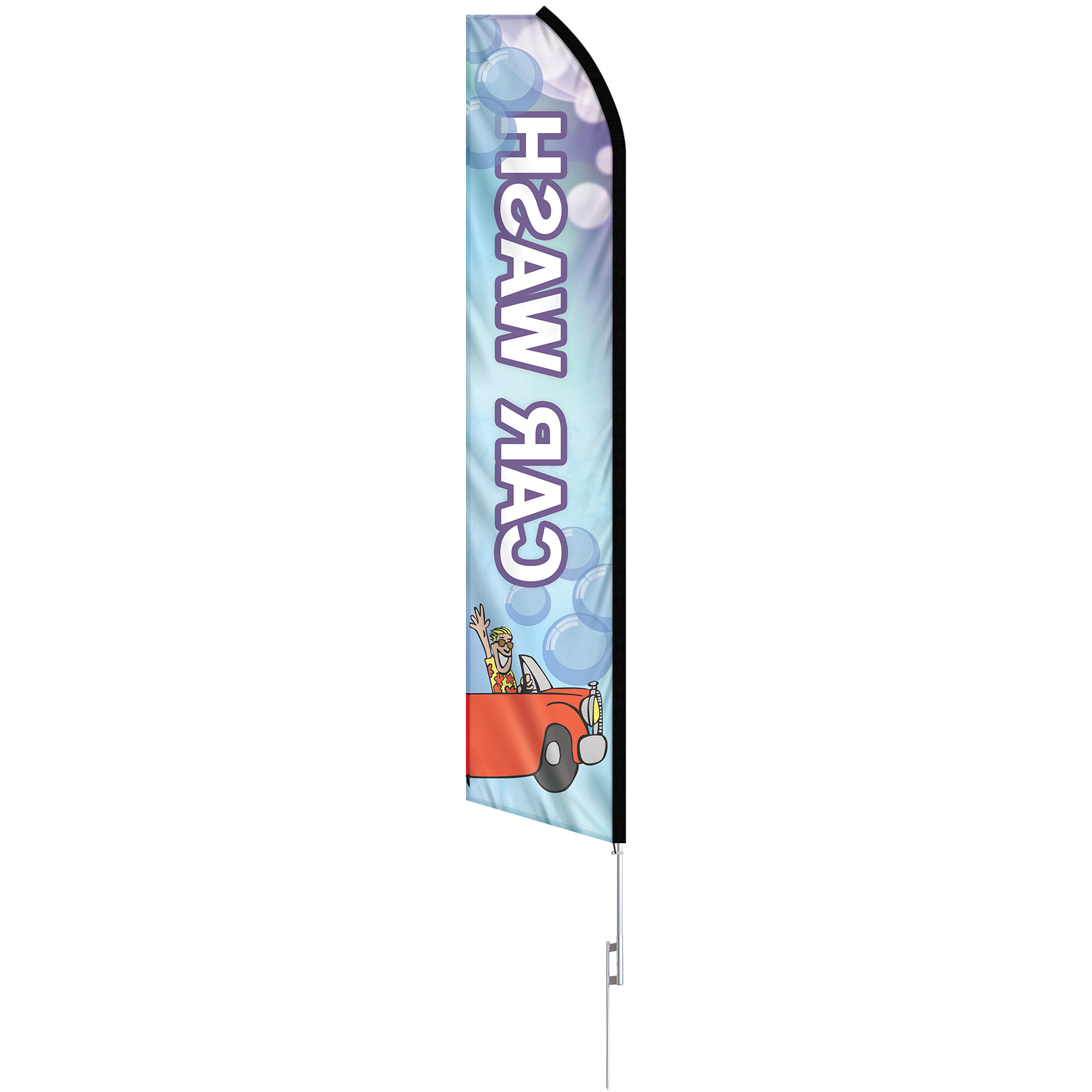 12' Digitally Printed Custom Swooper Banner w/ 15' Swooper Pole 7