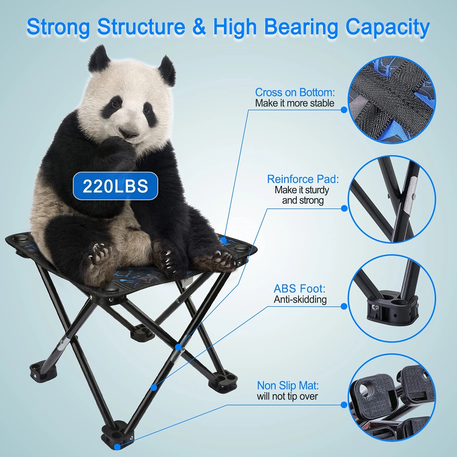 Folding Camp beach stool 6