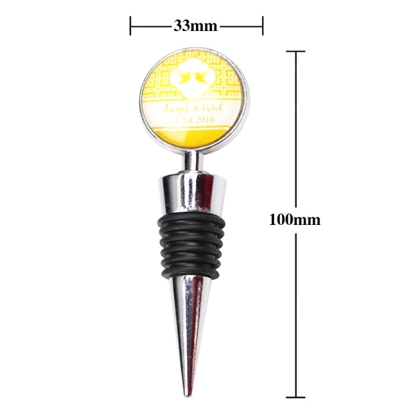 Personalized Wedding Bottle Stopper With Epoxy Dome 2