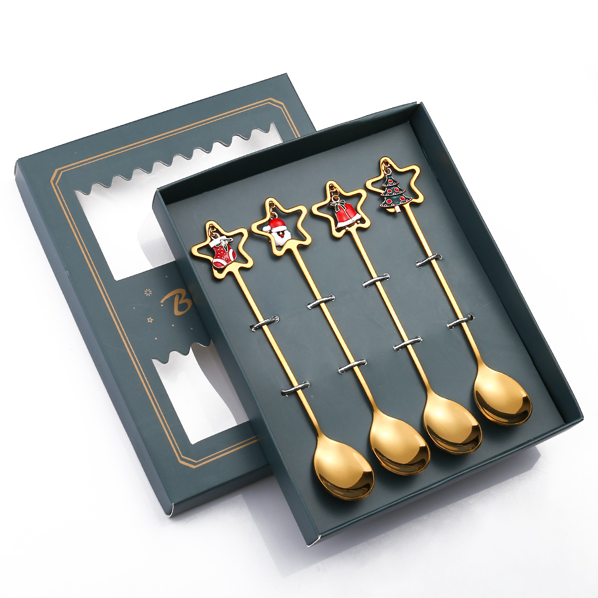 4pcs Christmas Spoon Fork Tableware Set 4