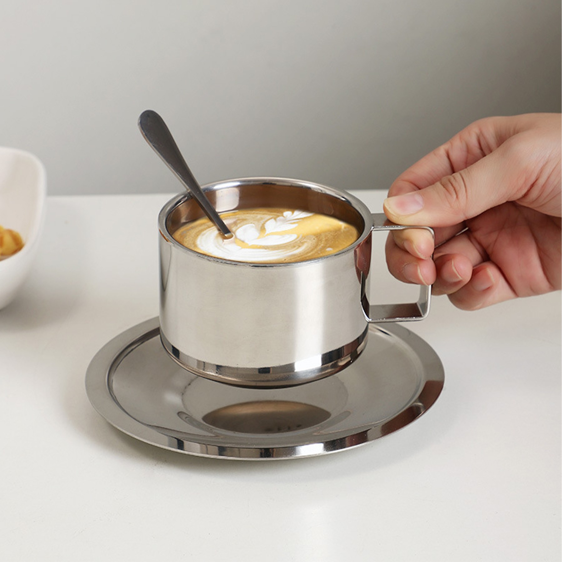 Coffee Cups W/ Saucer & Spoon Set 3
