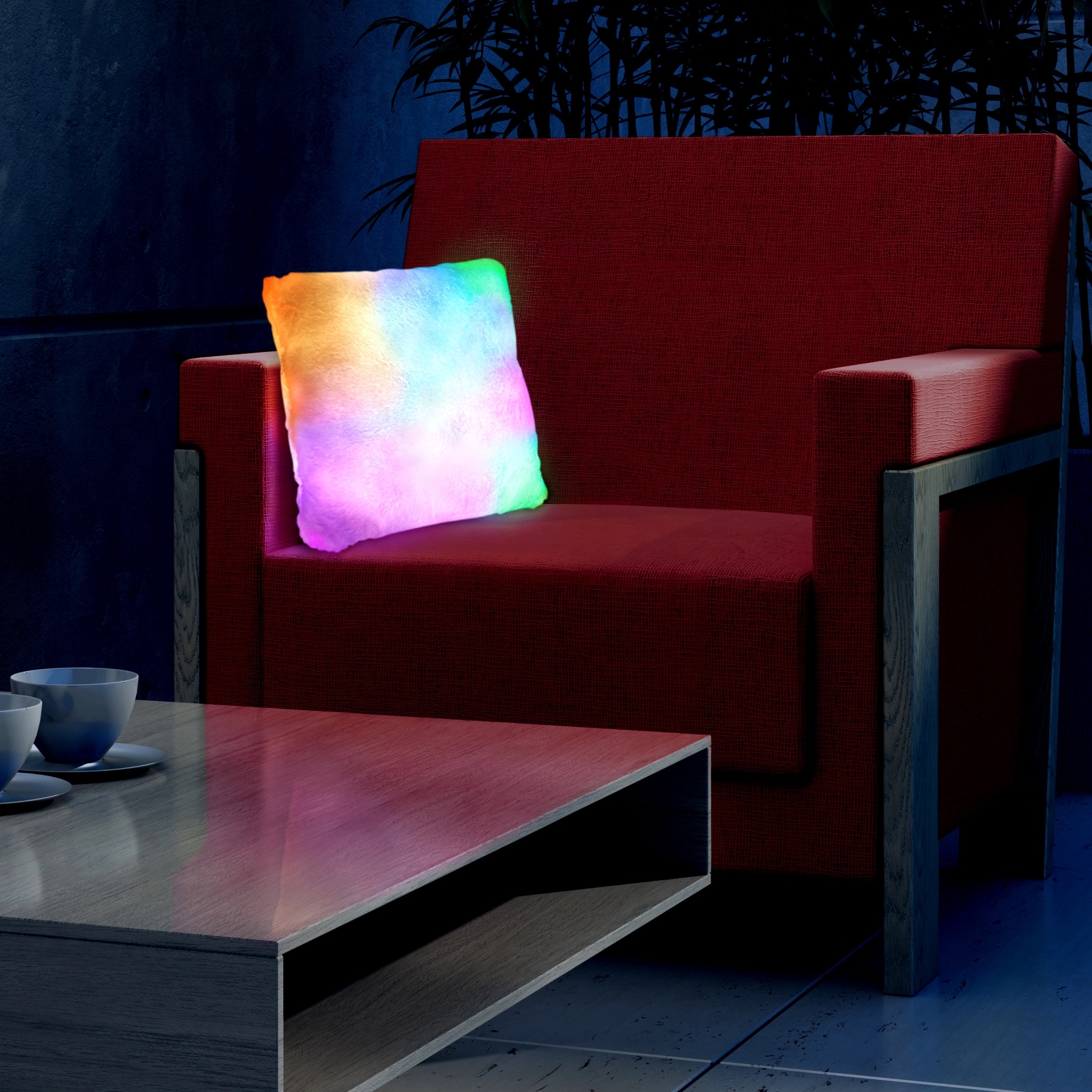 Light up pillow with slow change LED mood lighting 1