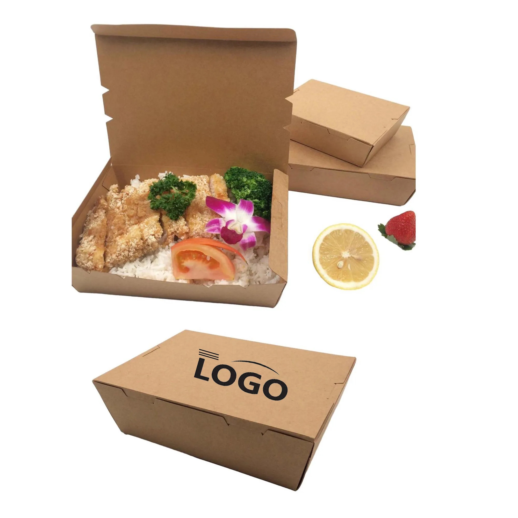 Kraft Paper Restaurant Packaging Box MOQ 5,000PCS 3