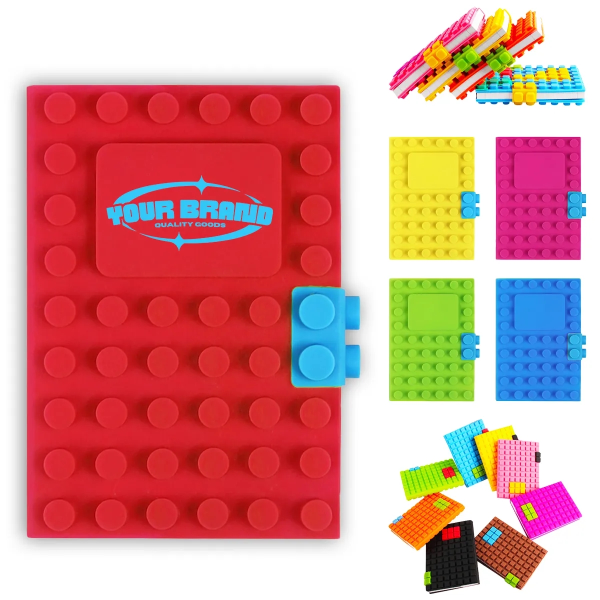 Custom Creative Building Block Silicone Student Notebook 3