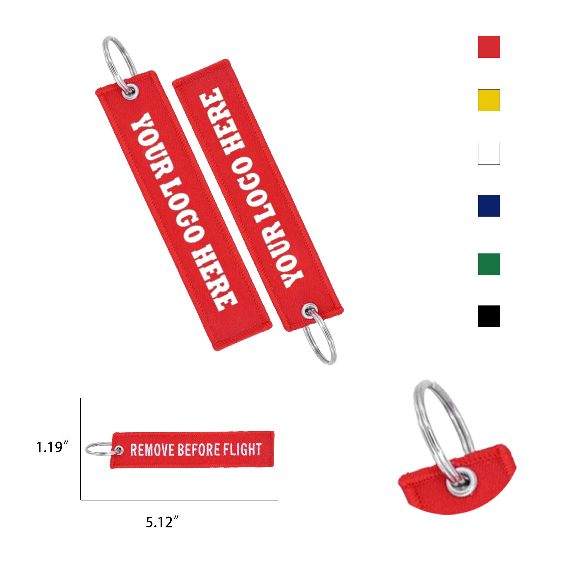 Embroidered Key Tag Woven Flight Fashon Keychain MOQ100 1