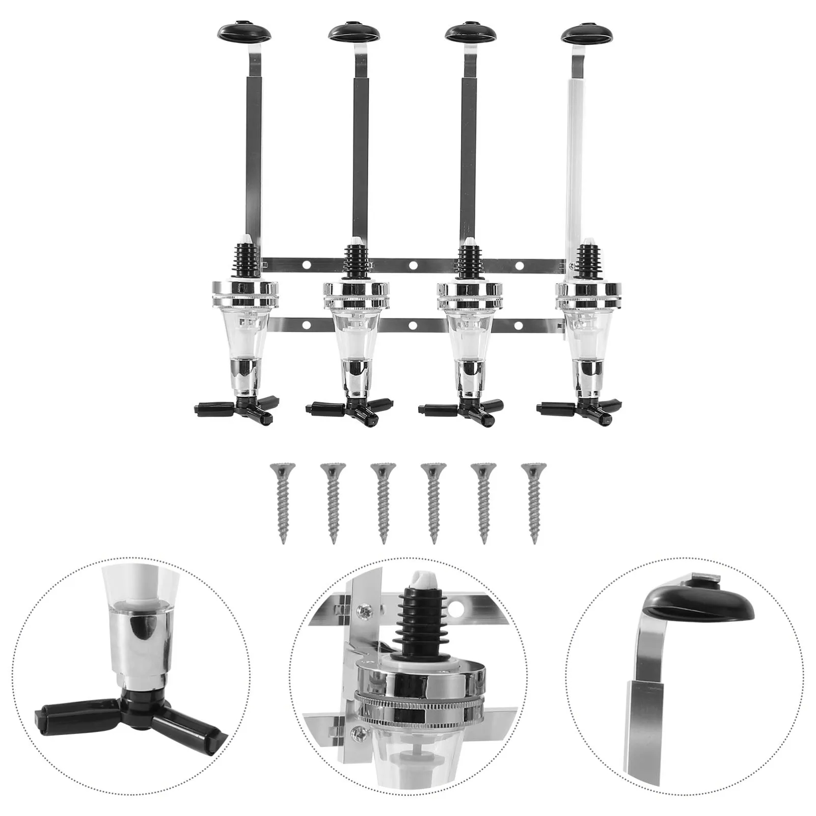 Wall Mounted Liquor Dispenser Aluminum Bracket 1-4 Bottles 5