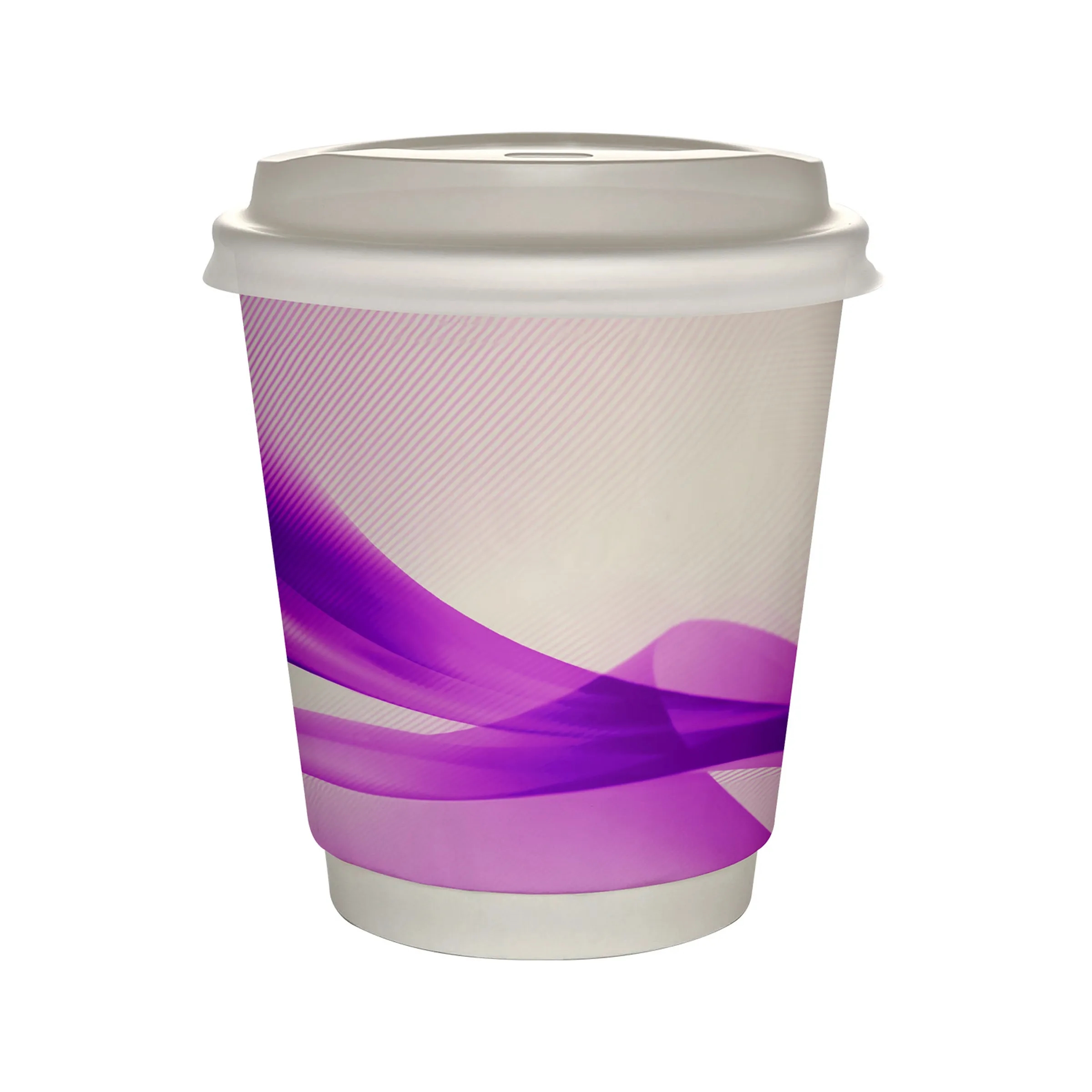 10 oz Full Color Groovy Insulated Paper Cup With Lid 21
