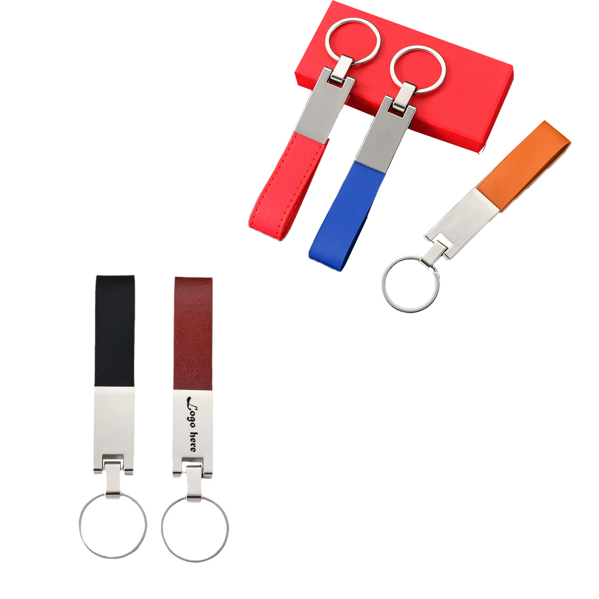 Fashion Metal Leather Car Keychain Pendant 2