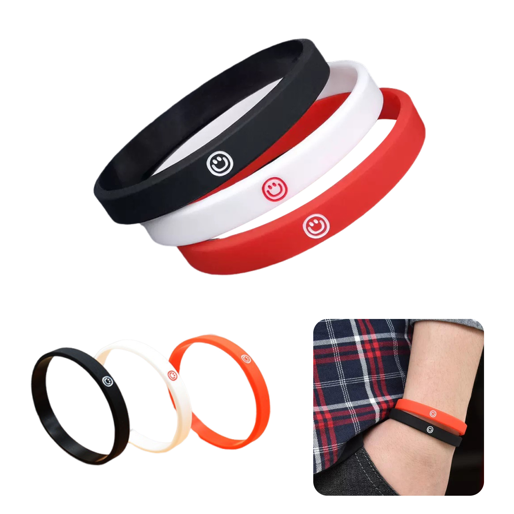 3/8" Debossed Silicone Wristband 1
