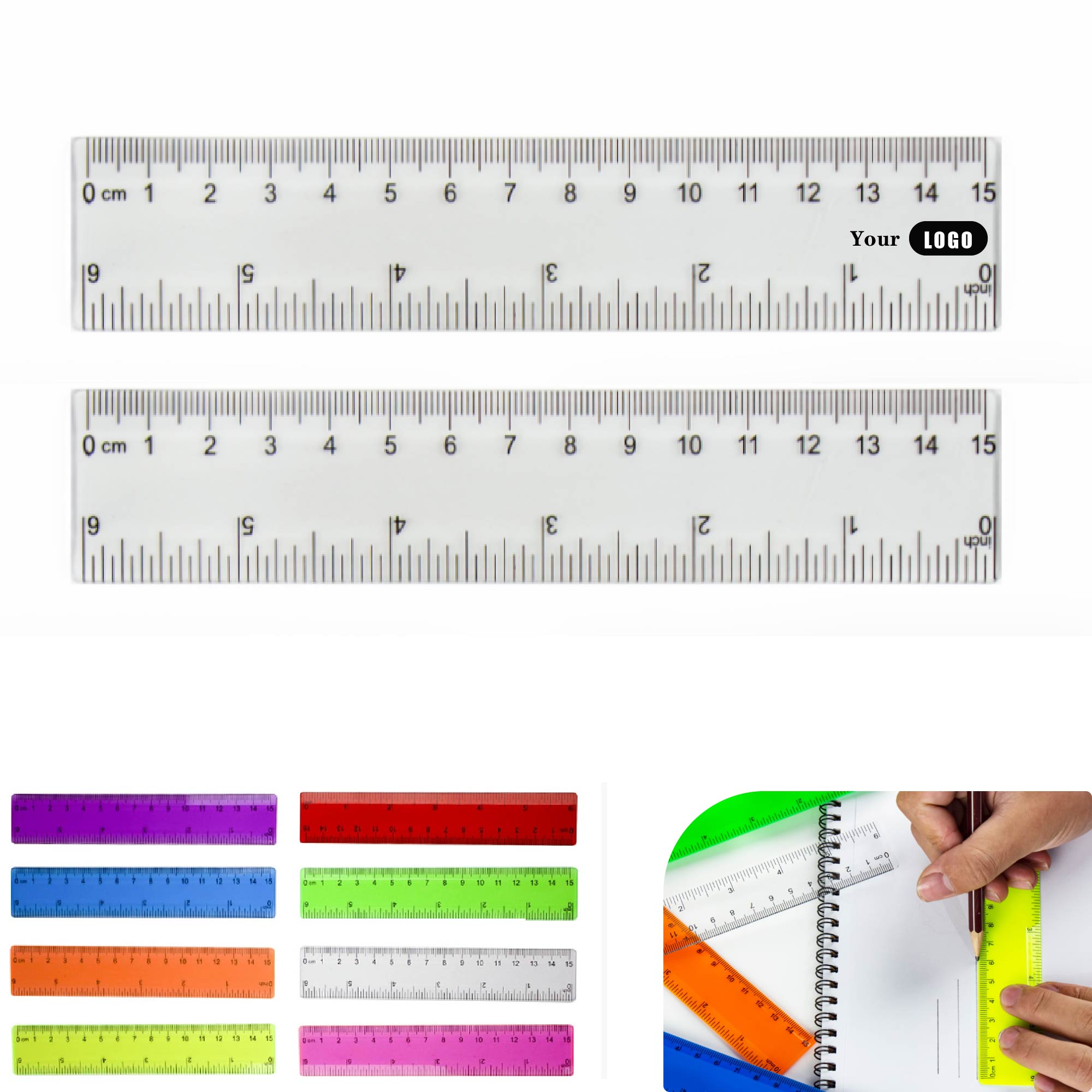 MOQ 10 pcs Colored Measuring Math Ruler 3