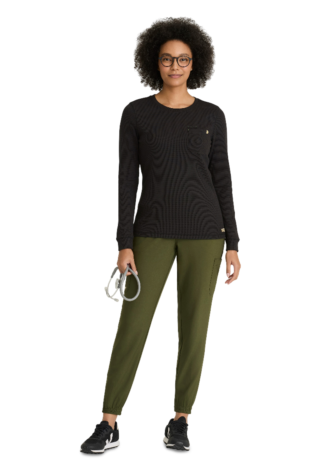 Grey's Anatomy Evolve Stretch - Women's One-Pocket Wanderlust Waffle Knit Top 6