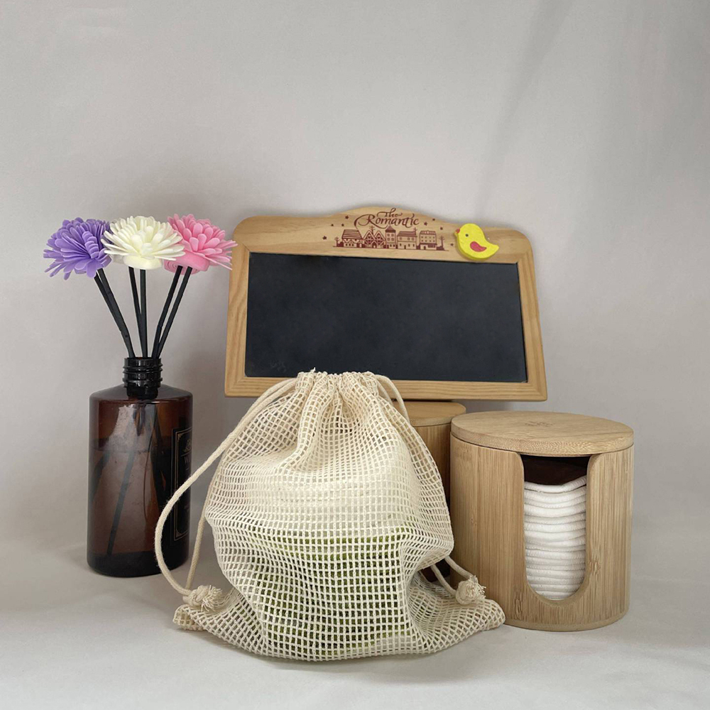Storage Cotton Mesh Drawstring Bag 9