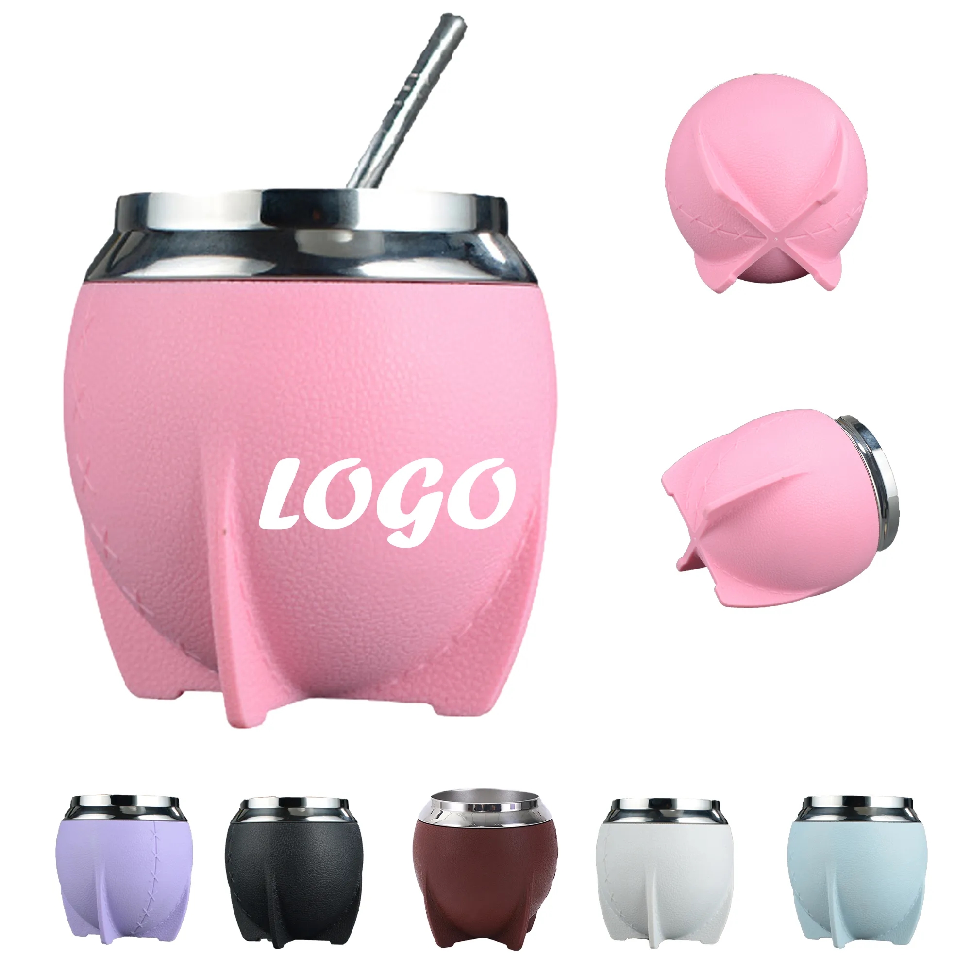 9oz Insulated Stainless Steel Mug with Straw 1