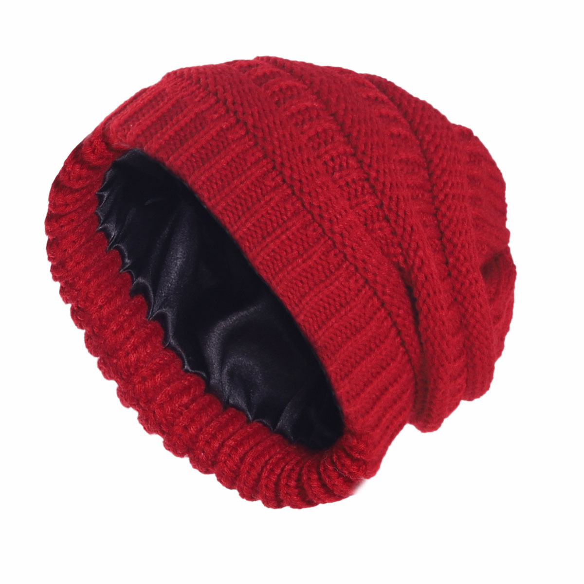 Polyester Warm And Stylish Knit Beanie With Satin Lining 2