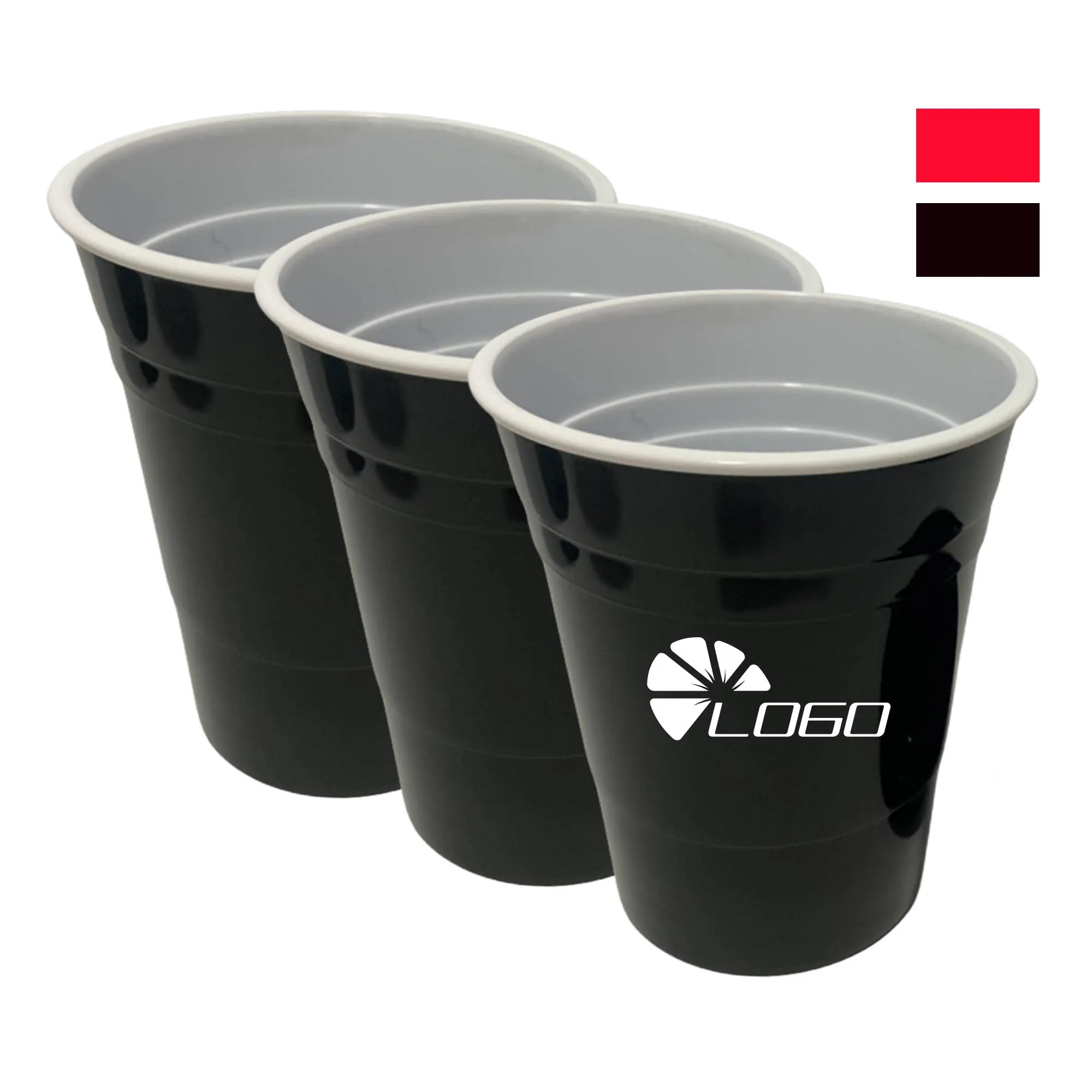 MOQ20 16OZ Two-Tone Plastic Square Cup