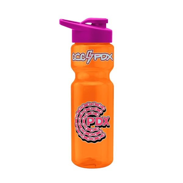 Blazer 28oz Transparent Bike Bottle w/Drink-thru Lid 2432
