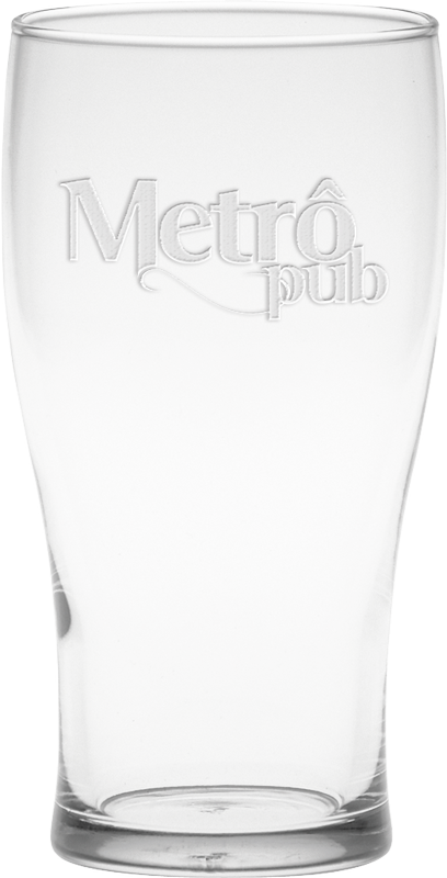 16 oz. Pub Glass - Deep Etched 19