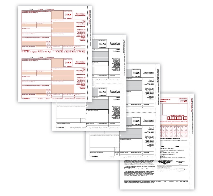 1099 NEC Laser Packaged Set 4part (25 Employees) 1