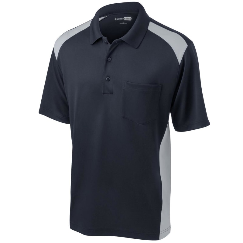 CornerStone Select Snag-Proof Two Way Colorblock Pocket Polo. 11