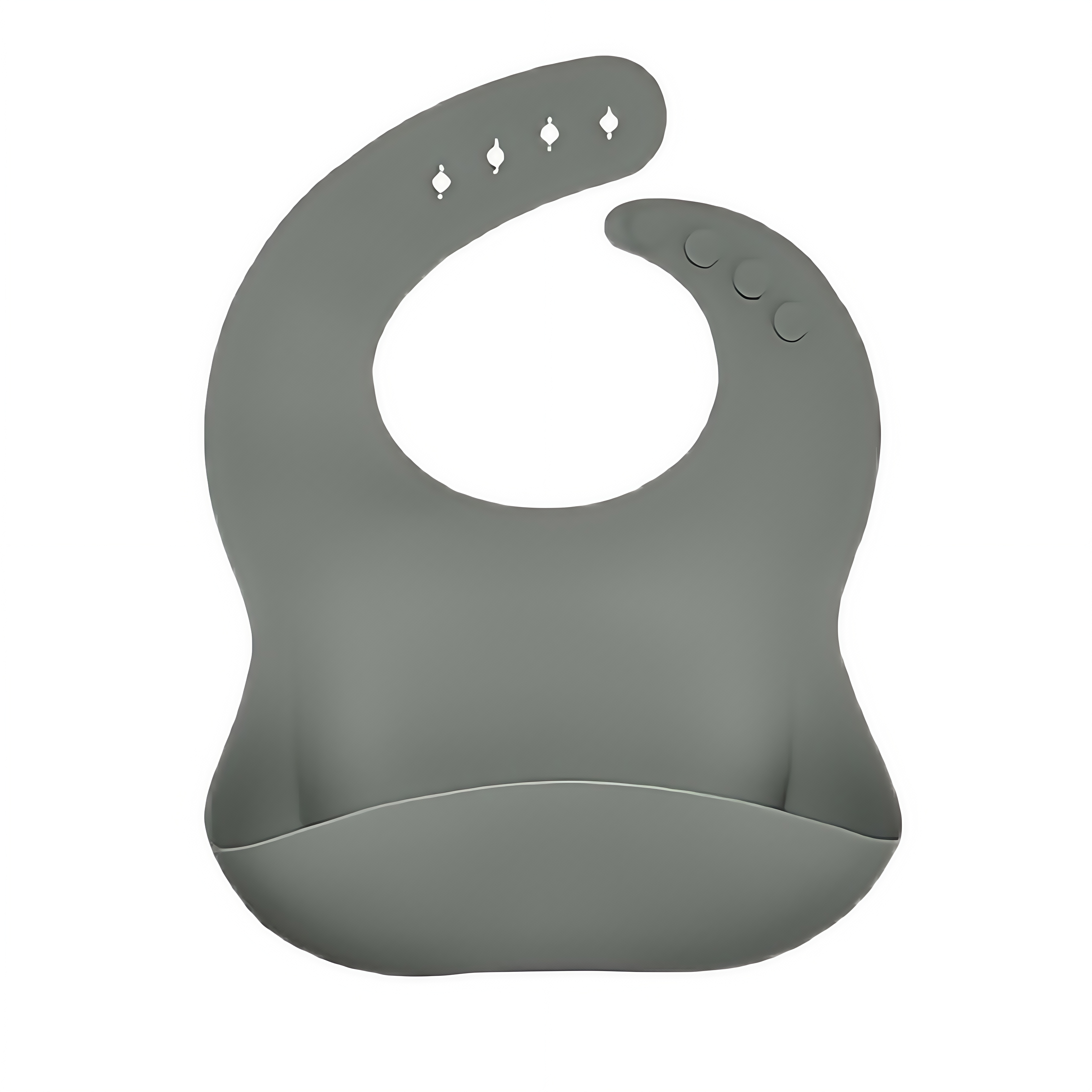 3D Curved Silicone Baby Bib with 4 Adjustable Straps 6