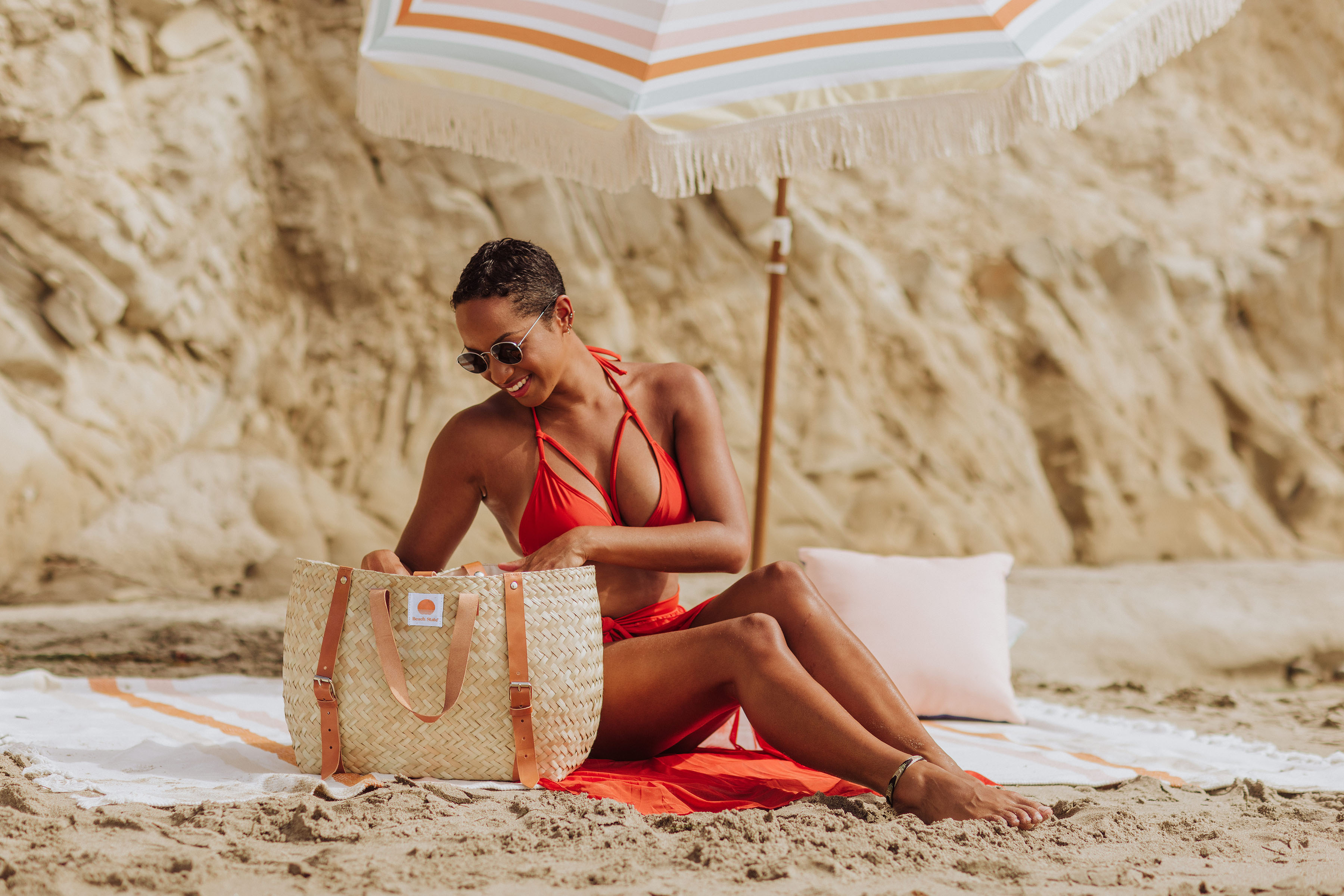 Hermosa Woven Beach Cooler Bag 4