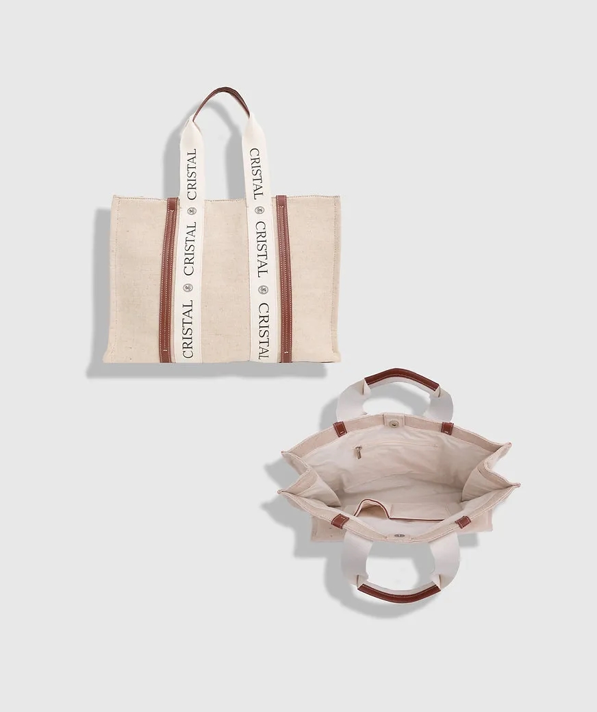 Lux Linen Canvas Tote, custom tote bag with logo imprint 2